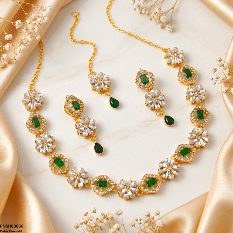 Floral Flower Necklace Set