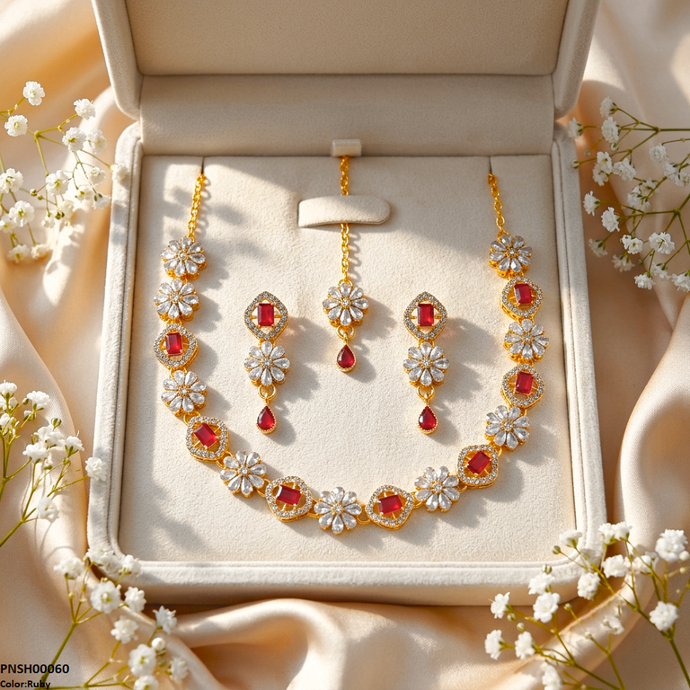 Floral Flower Necklace Set