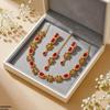 Rectangle Flower Necklace Set