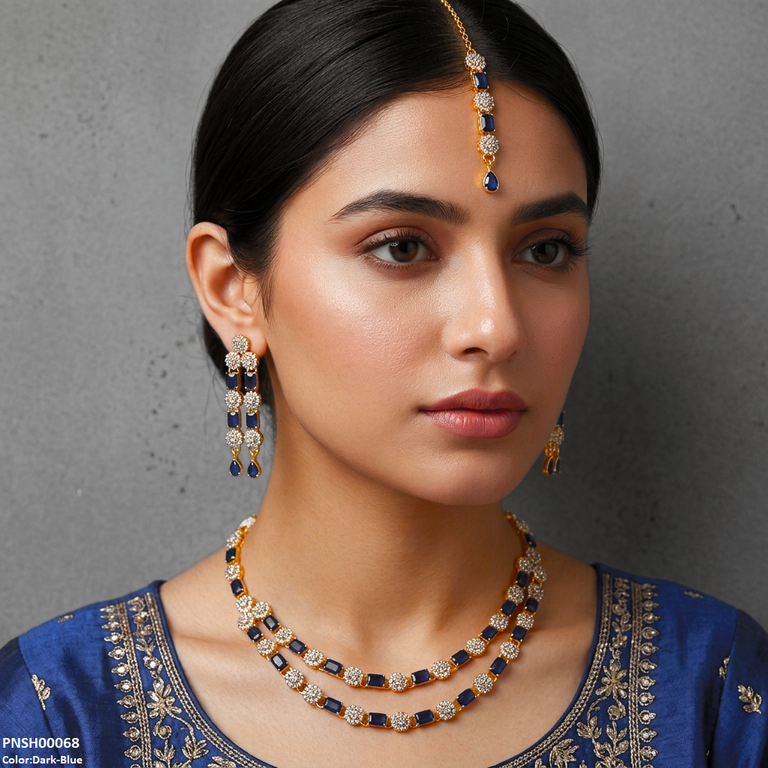 Rectangle/Double Layer Necklace Set