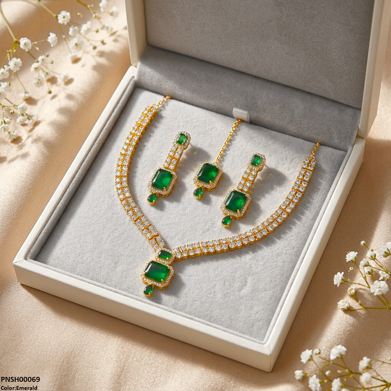 Rectangle/Tear Drop Necklace Set