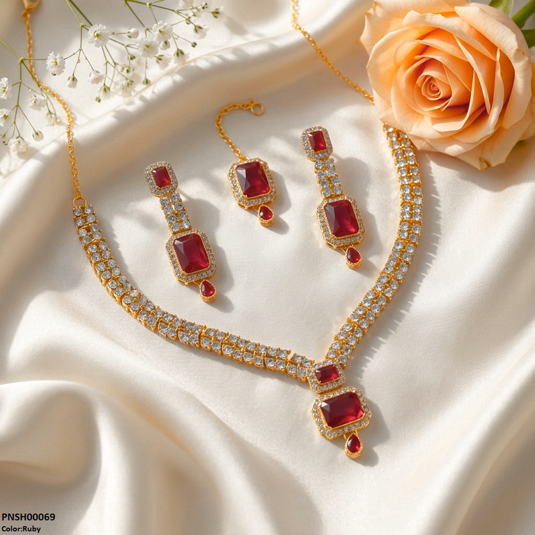 Rectangle/Tear Drop Necklace Set