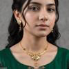 Flower Filligree Round Drop Necklace Set