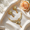 Flower Filligree Round Drop Necklace Set