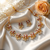 Tear Flower Pearl Drop Necklace Set