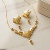 Floral Flower Round Drop Necklace Set