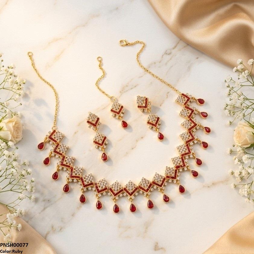 Double Tear Drop Necklace Set