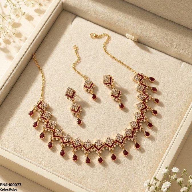 Double Tear Drop Necklace Set
