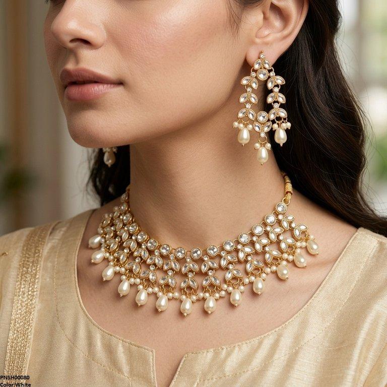 Tear Pearl Drop Necklace Set