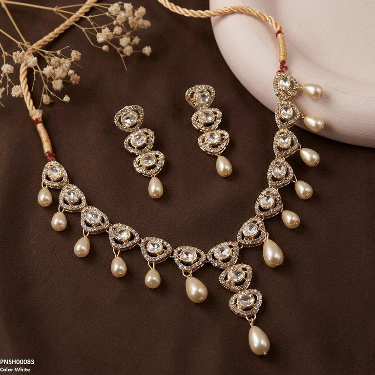Oval Pearl Necklace Set