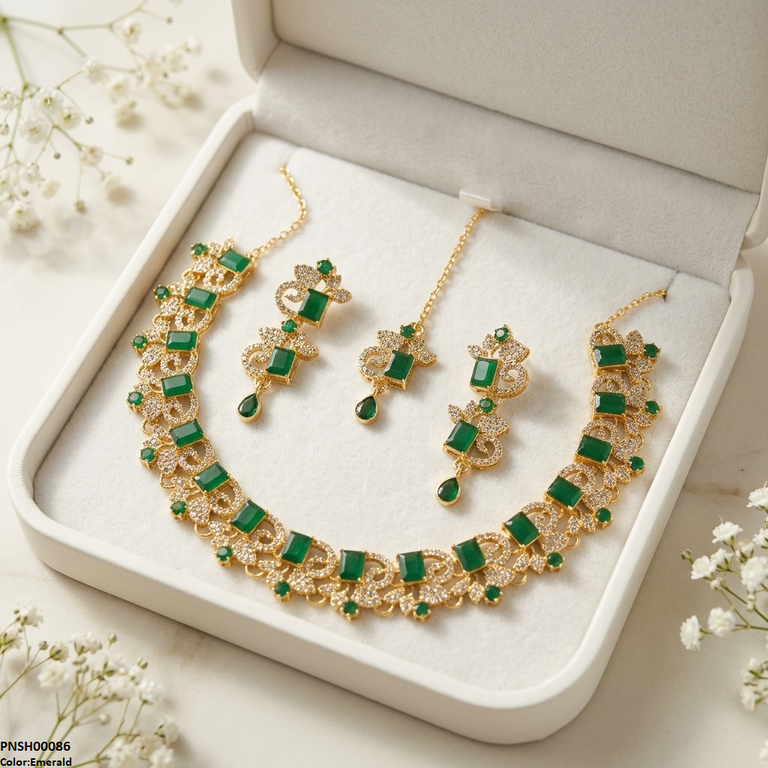 Rectangle/Tear Drop Necklace Set