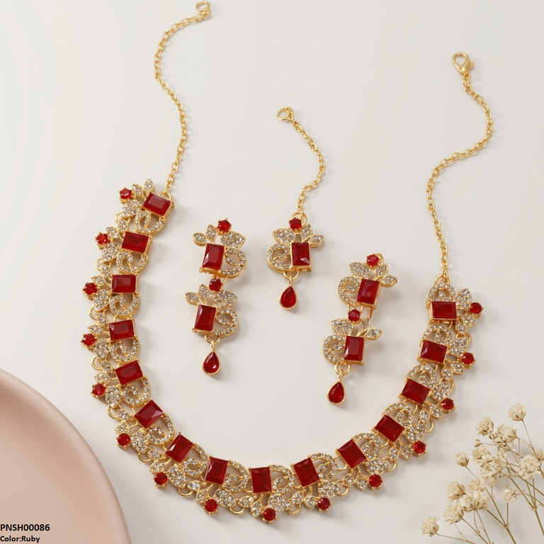Rectangle/Tear Drop Necklace Set