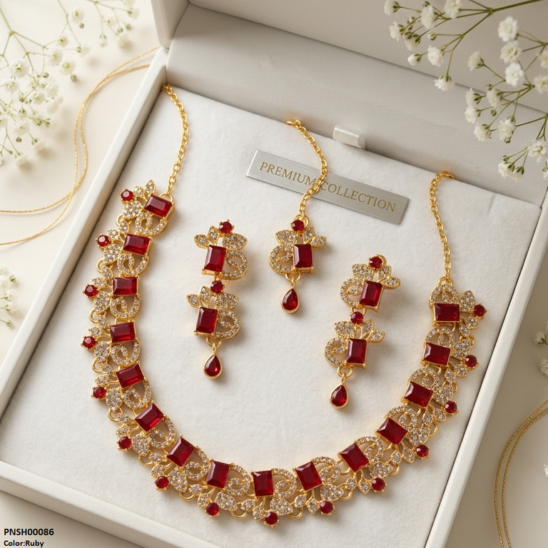 Rectangle/Tear Drop Necklace Set