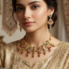 Oval Tear Round Drop Necklace Set