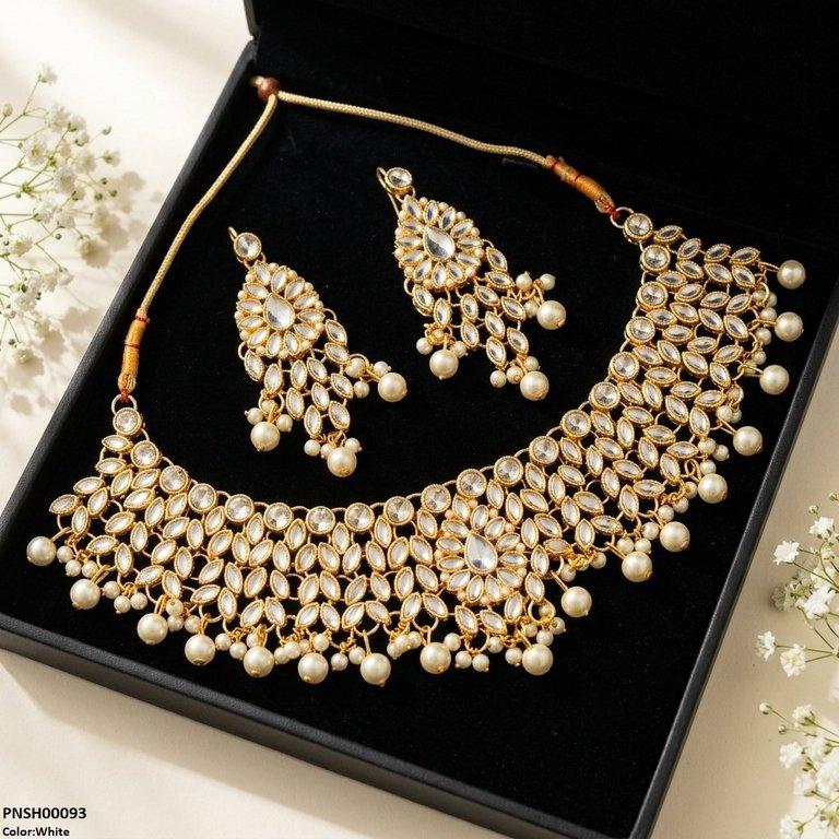 Tear/Marquise Pearl Drop Necklace Set
