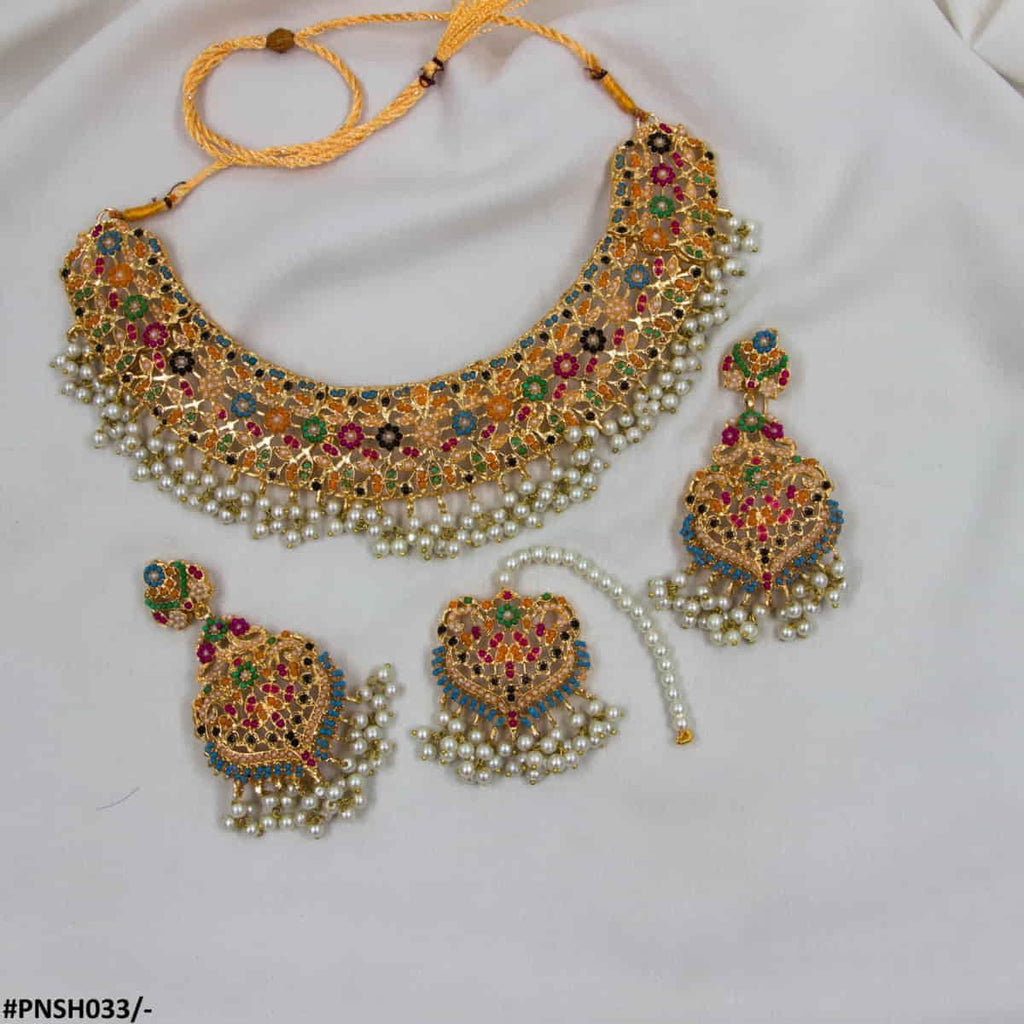 Multi Flower Necklace Set