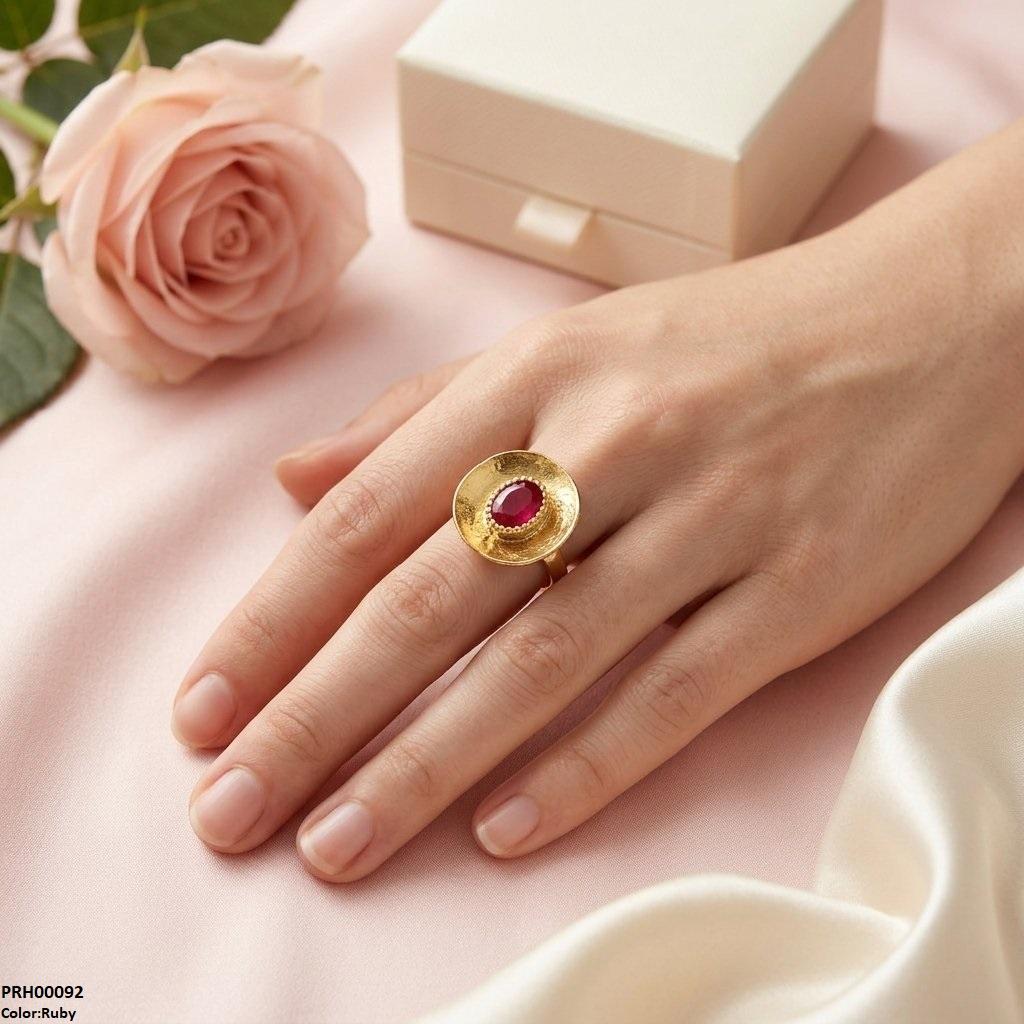 Oval Stone Ring Adjustable