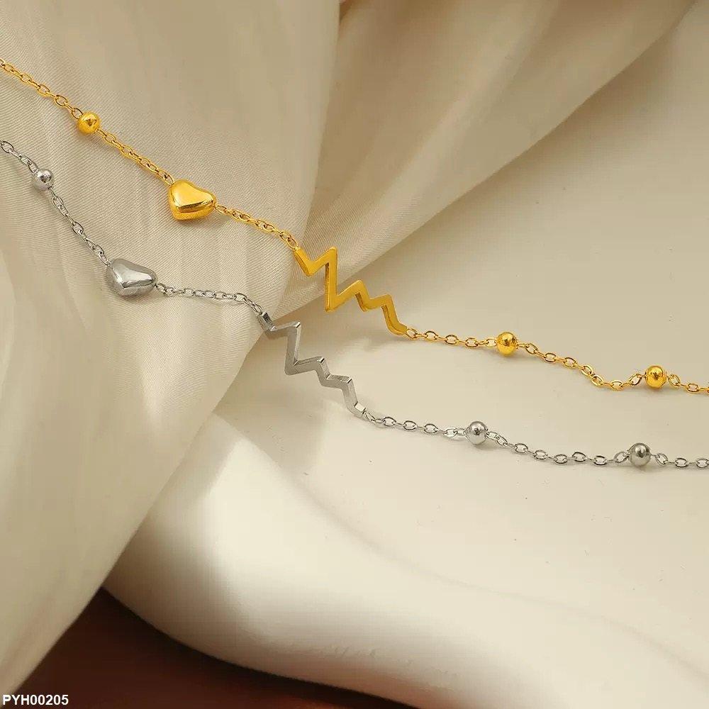 Stainless Steel Heart Anklet Single