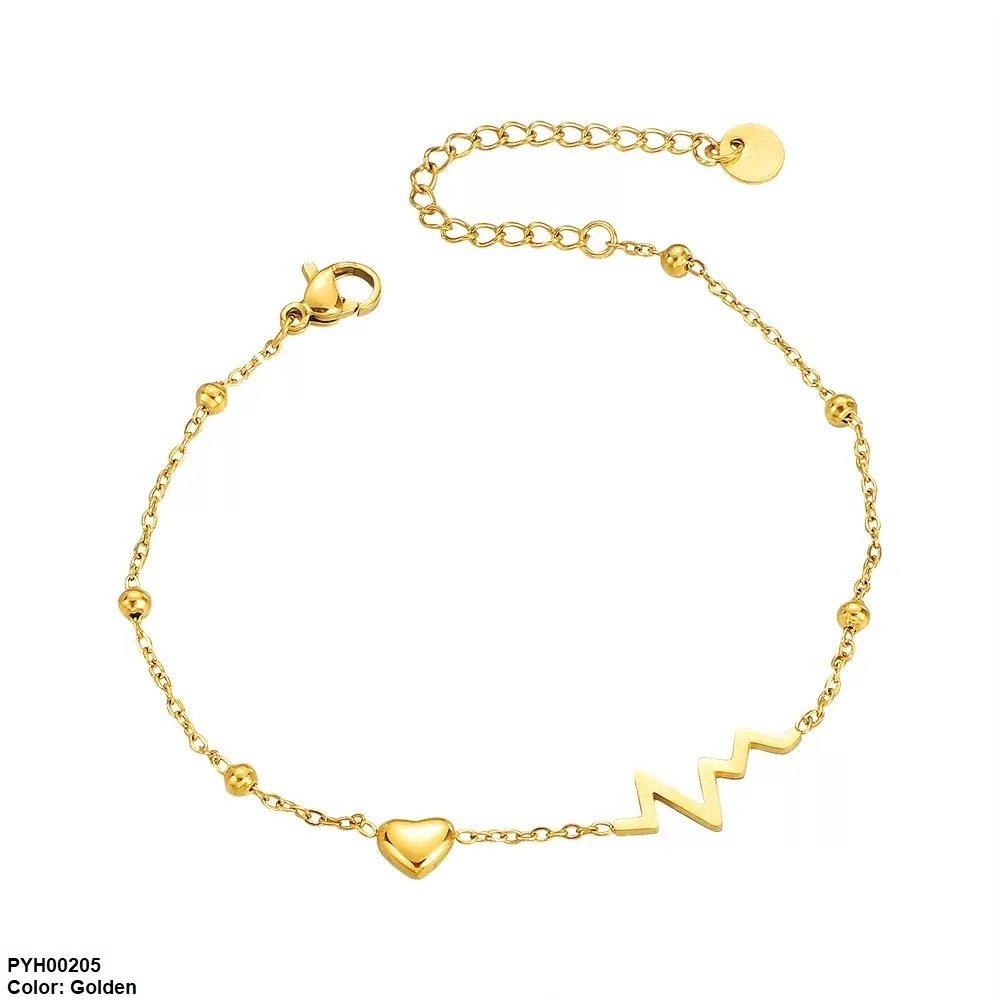 Stainless Steel Heart Anklet Single