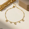 Stainless Steel Round Stone Anklet