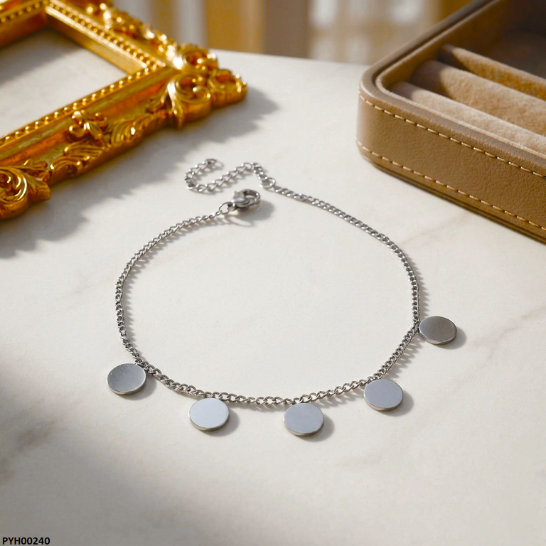 Stainless Steel Round Drop Foot Anklet