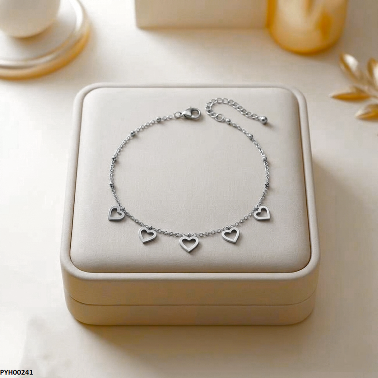 Stainless Steel Heart Anklet