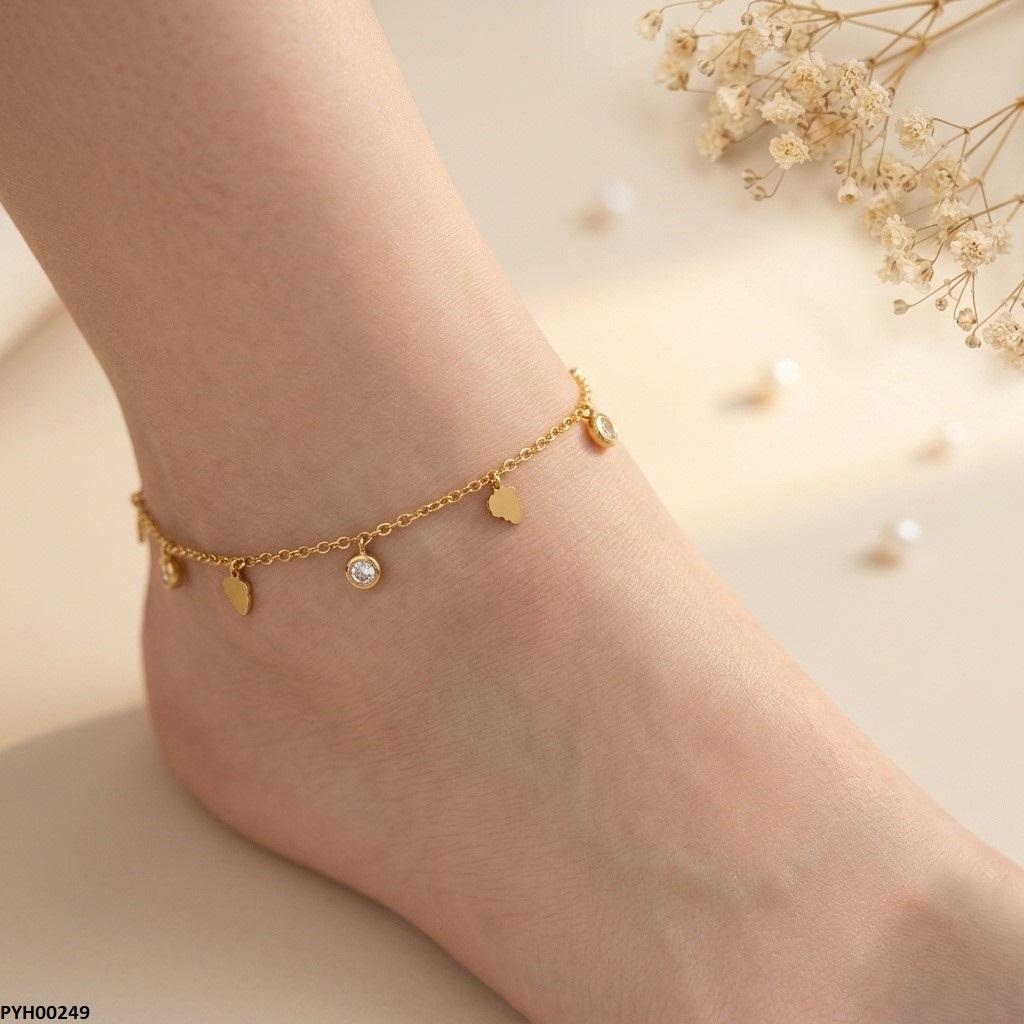 Stainless Steel Tree/Round Drop Anklet