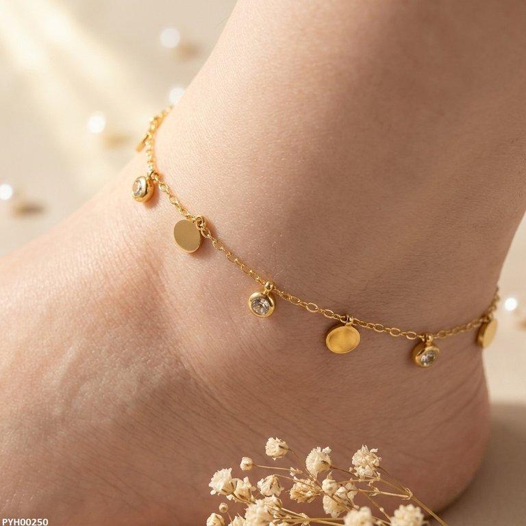 Stainless Steel Round Drop Anklet