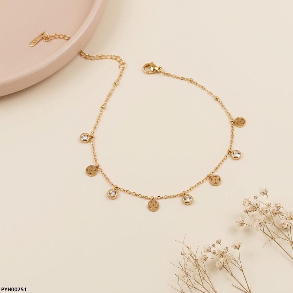 Stainless Steel Round/Flower Drop Anklet