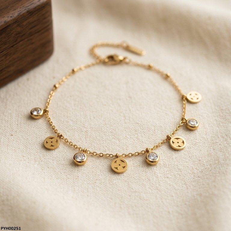 Stainless Steel Round/Flower Drop Anklet