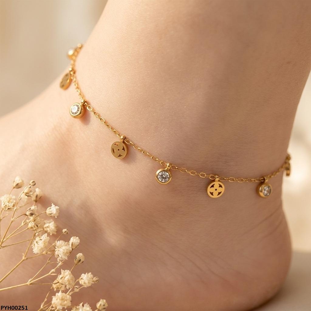 Stainless Steel Round/Flower Drop Anklet
