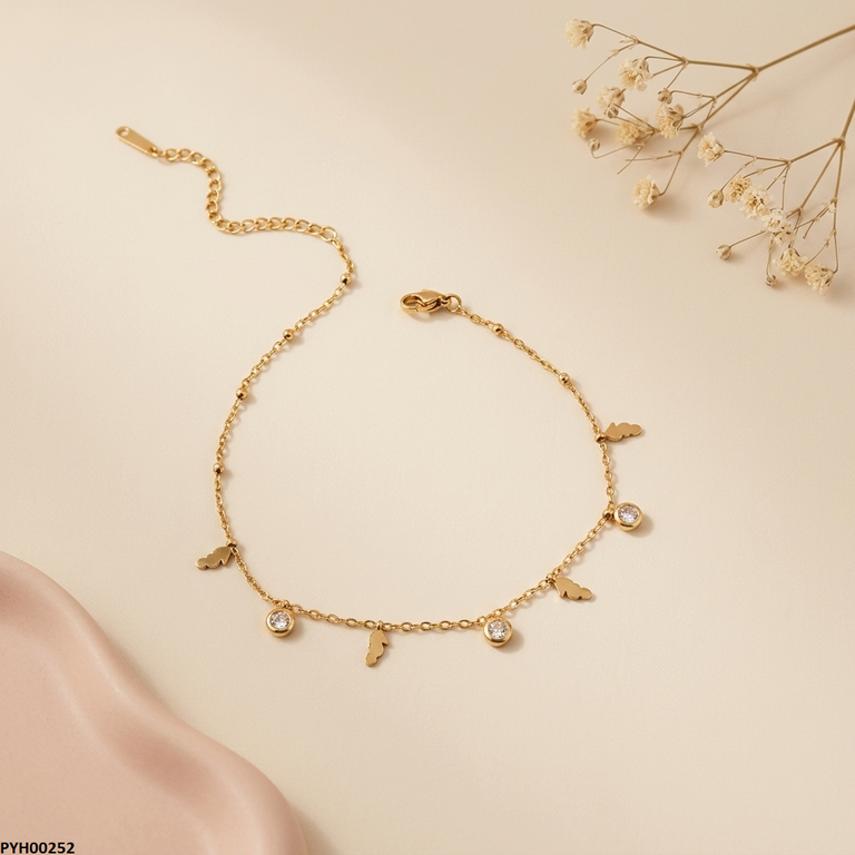 Stainless Steel Round/SeaHorse Drop Anklet