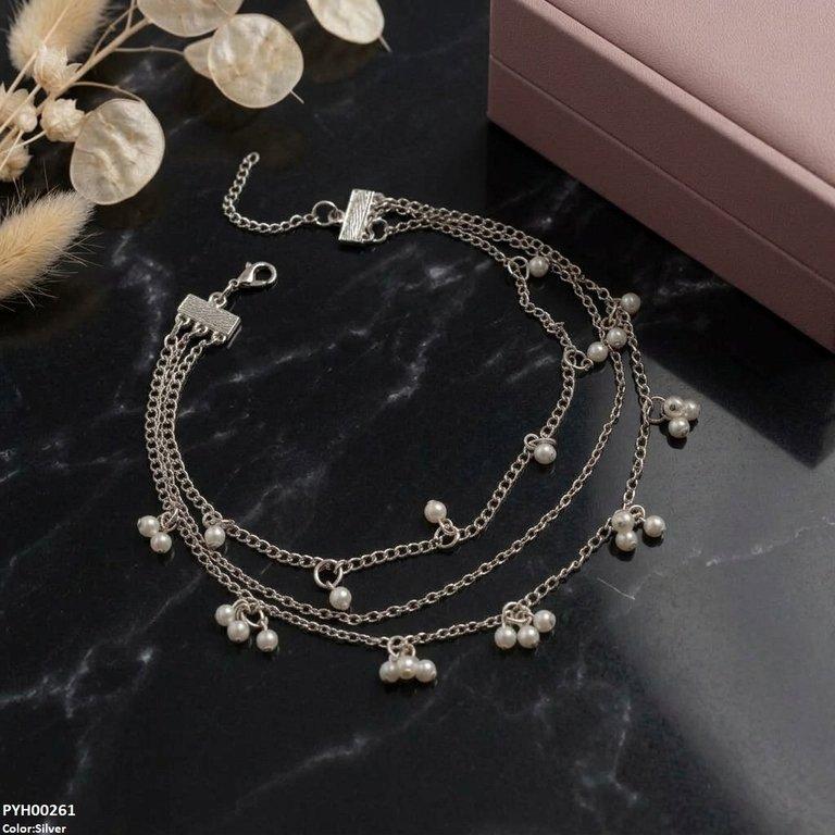 Layeard Pearl Drop Single Anklet