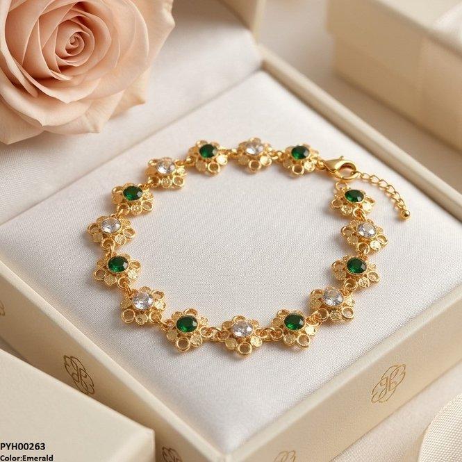 Flower Stone Single Anklet
