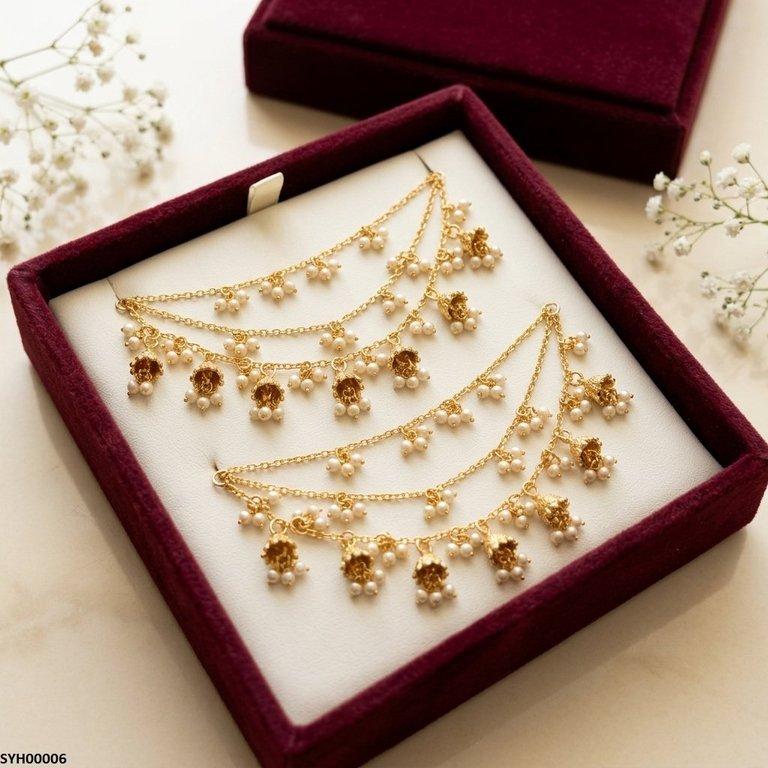 Round Pearl Bell Drop Pair Sahara