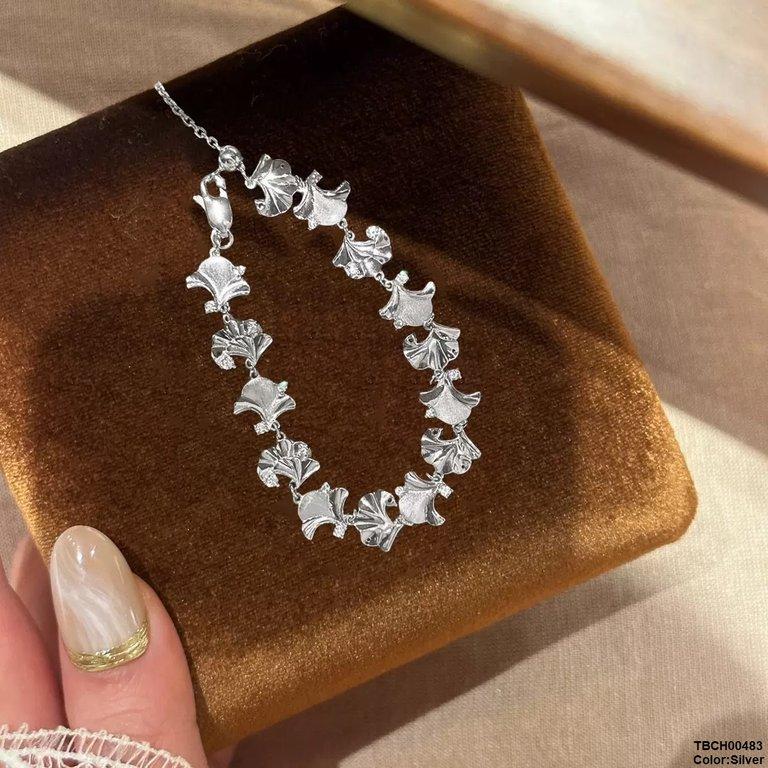 Leaf Zircon Bracelet Adjustable