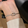 Rectangle/Round Stone Zircon Bracelet Adjustable