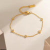 Stainless Steel Square/Round Stone Bracelet