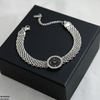 Stainless Steel Round Dial Watch Style Bracelet