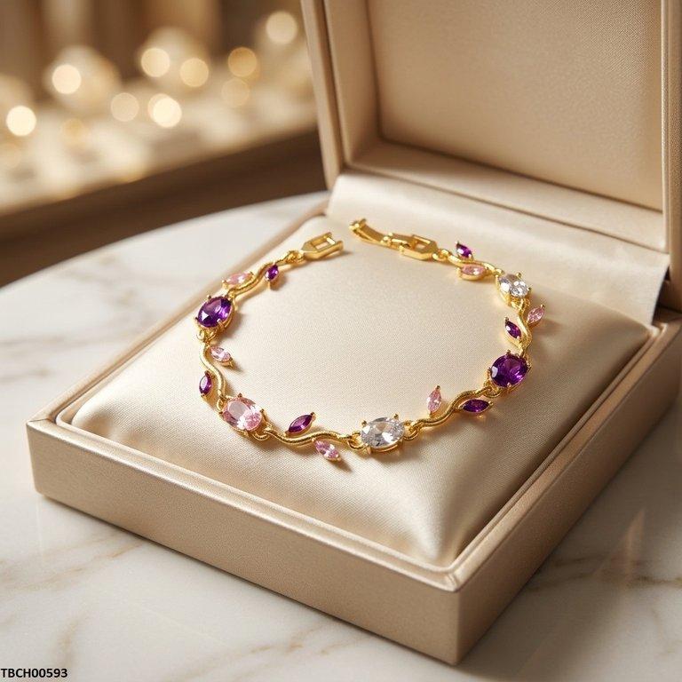Tulip Leaf Multi Stone Bracelet