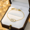 Stainless Steel Oval Stone Bracelet