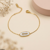 Stainless Steel Oval Stone Bracelet