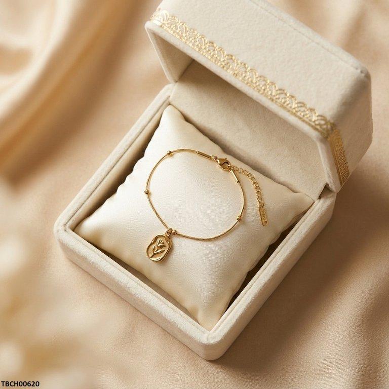 Stainless Steel Flower Printed Drop Bracelet