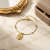 Stainless Steel Flower Printed Drop Bracelet