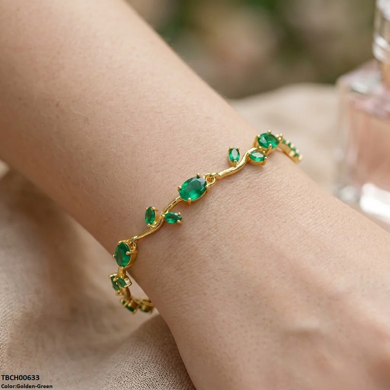 High Zircon Tulip Leaf Bracelet