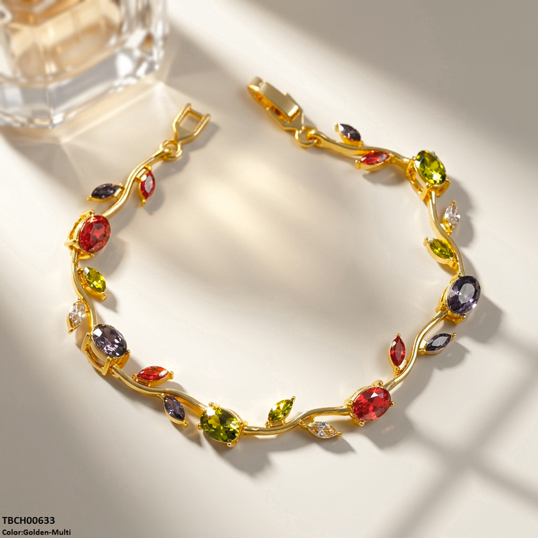 High Zircon Tulip Leaf Bracelet