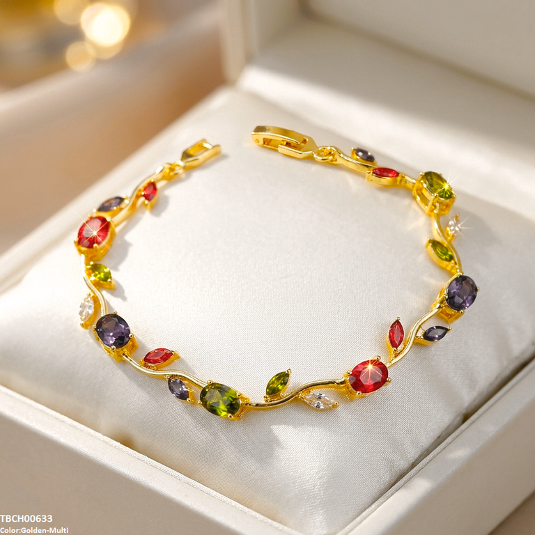 High Zircon Tulip Leaf Bracelet