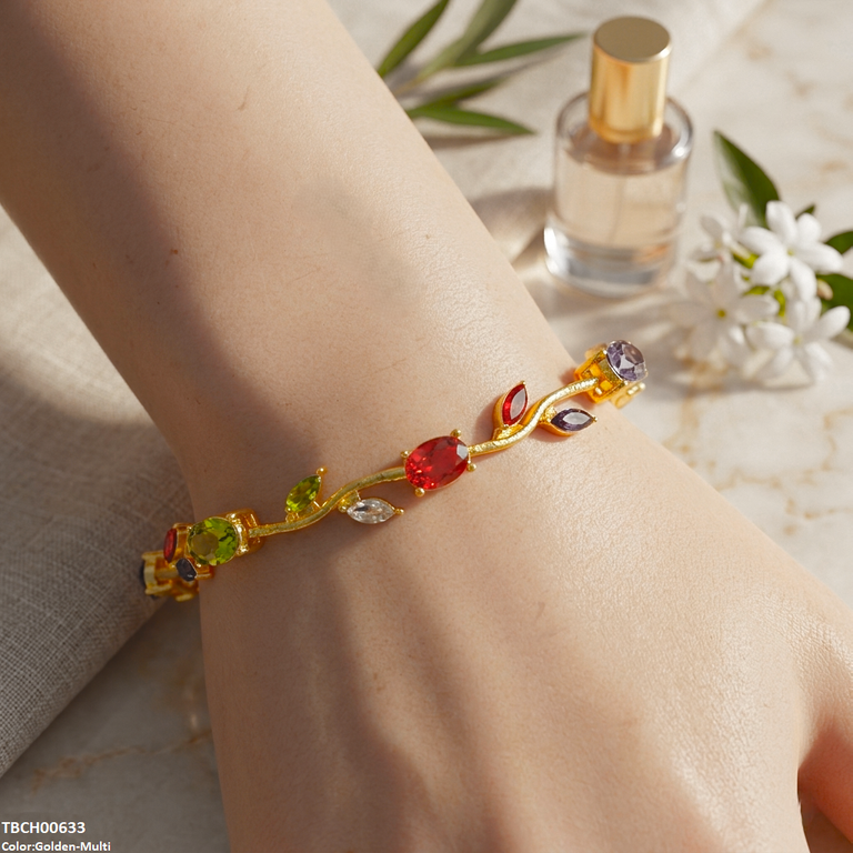 High Zircon Tulip Leaf Bracelet
