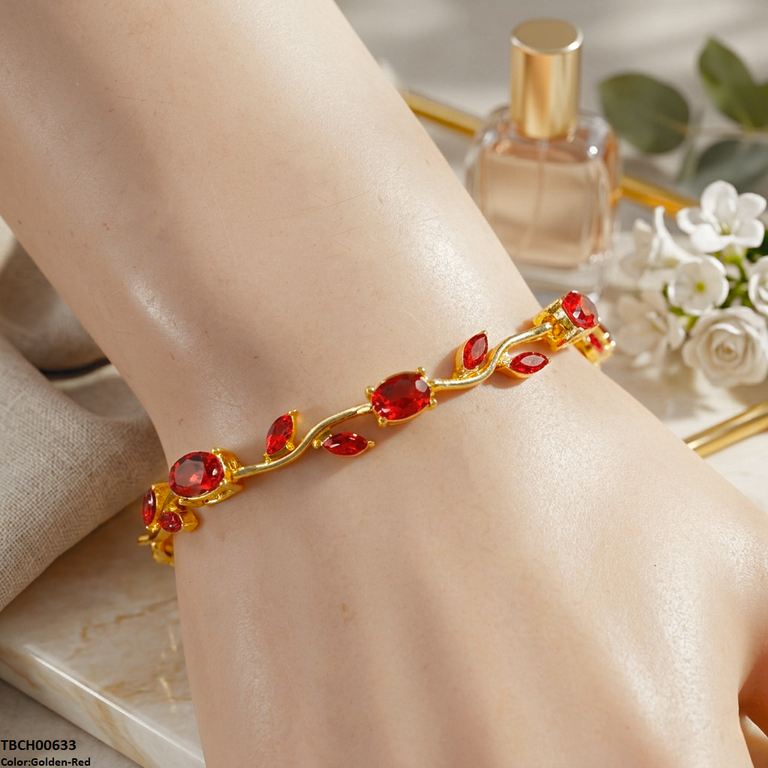 High Zircon Tulip Leaf Bracelet