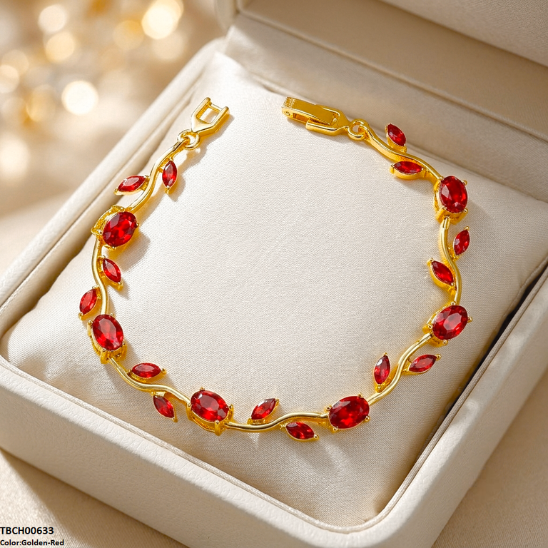 High Zircon Tulip Leaf Bracelet